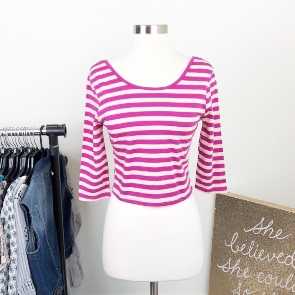 NEW Heart & Hips berry striped crop top
